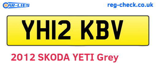 YH12KBV are the vehicle registration plates.