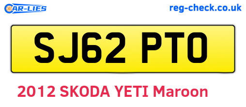 SJ62PTO are the vehicle registration plates.