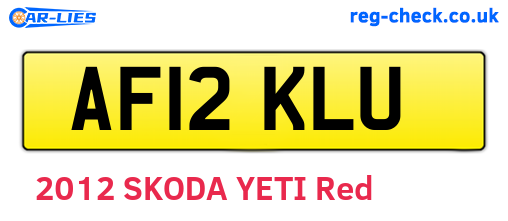 AF12KLU are the vehicle registration plates.