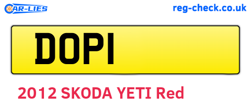 DOP1 are the vehicle registration plates.