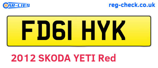 FD61HYK are the vehicle registration plates.