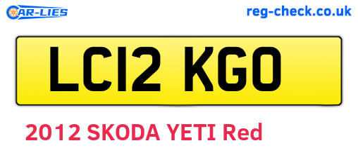 LC12KGO are the vehicle registration plates.