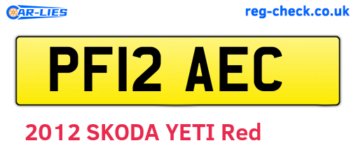 PF12AEC are the vehicle registration plates.