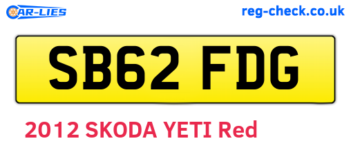 SB62FDG are the vehicle registration plates.