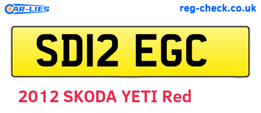 SD12EGC are the vehicle registration plates.
