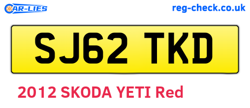 SJ62TKD are the vehicle registration plates.