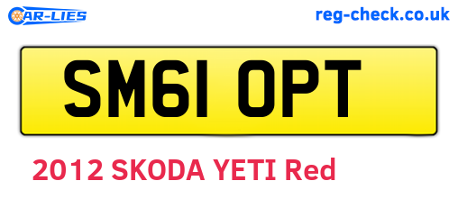 SM61OPT are the vehicle registration plates.