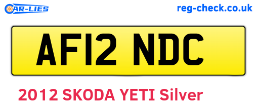 AF12NDC are the vehicle registration plates.