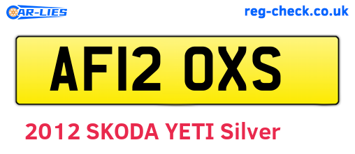 AF12OXS are the vehicle registration plates.