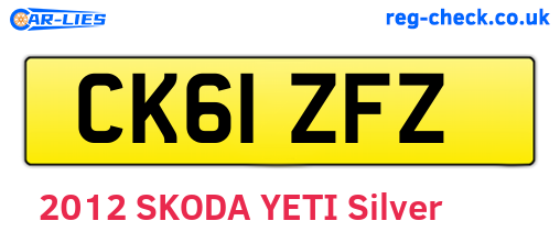 CK61ZFZ are the vehicle registration plates.