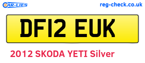 DF12EUK are the vehicle registration plates.