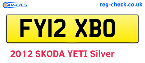 FY12XBO are the vehicle registration plates.