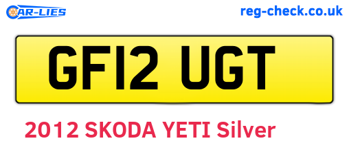 GF12UGT are the vehicle registration plates.