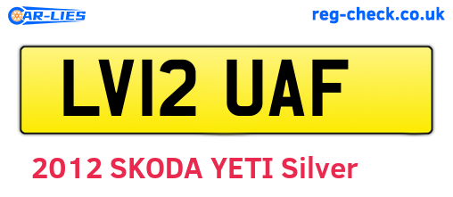 LV12UAF are the vehicle registration plates.