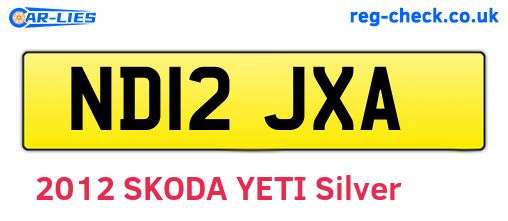 ND12JXA are the vehicle registration plates.