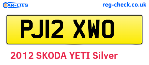 PJ12XWO are the vehicle registration plates.