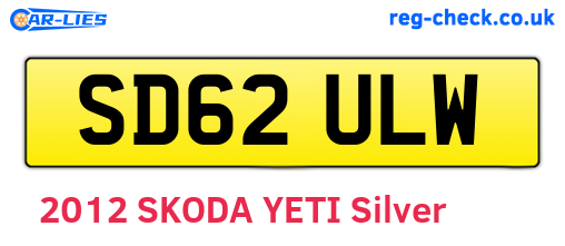 SD62ULW are the vehicle registration plates.