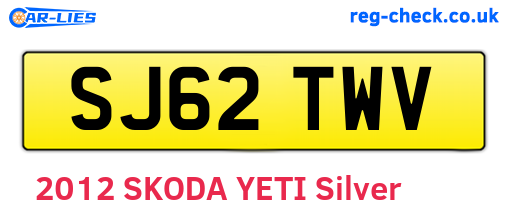 SJ62TWV are the vehicle registration plates.