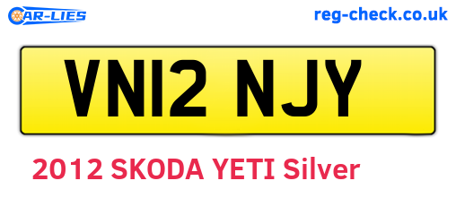 VN12NJY are the vehicle registration plates.