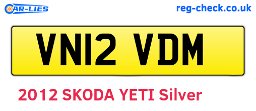 VN12VDM are the vehicle registration plates.