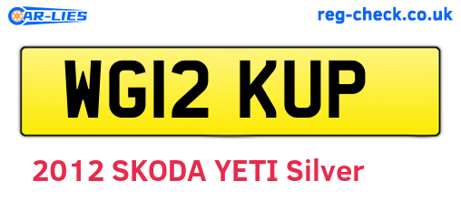 WG12KUP are the vehicle registration plates.