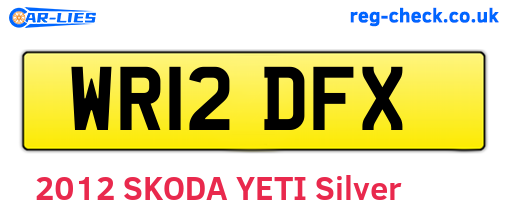 WR12DFX are the vehicle registration plates.