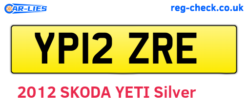 YP12ZRE are the vehicle registration plates.