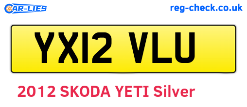 YX12VLU are the vehicle registration plates.