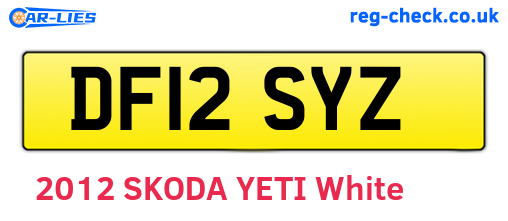 DF12SYZ are the vehicle registration plates.