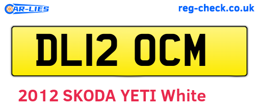 DL12OCM are the vehicle registration plates.