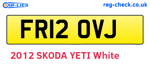 FR12OVJ are the vehicle registration plates.