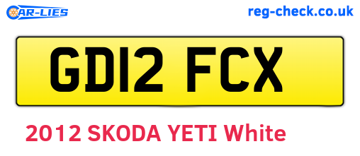 GD12FCX are the vehicle registration plates.