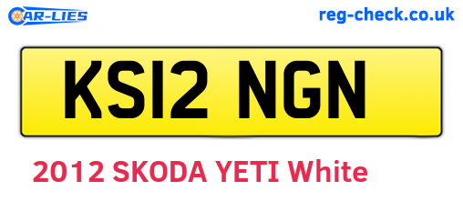 KS12NGN are the vehicle registration plates.