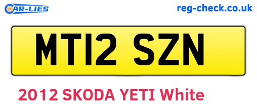 MT12SZN are the vehicle registration plates.