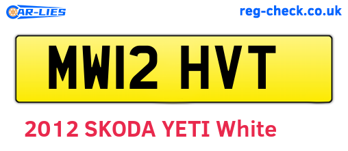 MW12HVT are the vehicle registration plates.