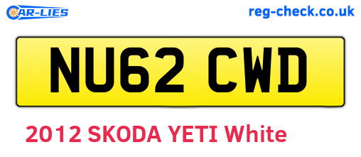 NU62CWD are the vehicle registration plates.
