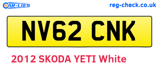 NV62CNK are the vehicle registration plates.