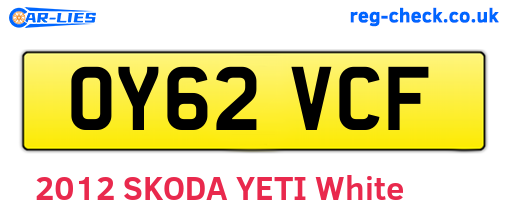 OY62VCF are the vehicle registration plates.