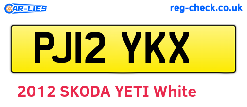 PJ12YKX are the vehicle registration plates.
