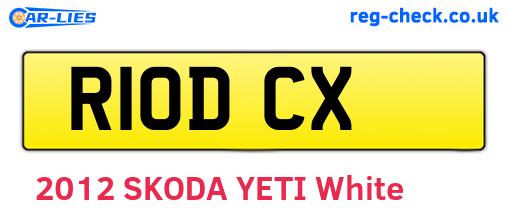R10DCX are the vehicle registration plates.