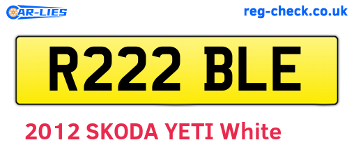 R222BLE are the vehicle registration plates.