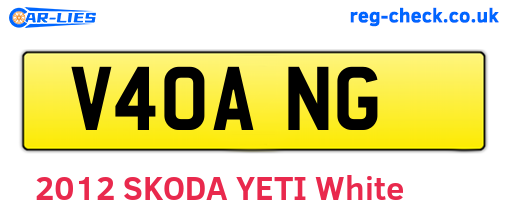 V40ANG are the vehicle registration plates.
