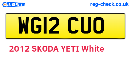 WG12CUO are the vehicle registration plates.