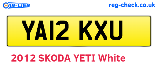 YA12KXU are the vehicle registration plates.