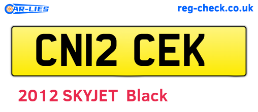 CN12CEK are the vehicle registration plates.