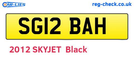 SG12BAH are the vehicle registration plates.