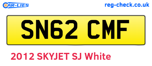 SN62CMF are the vehicle registration plates.