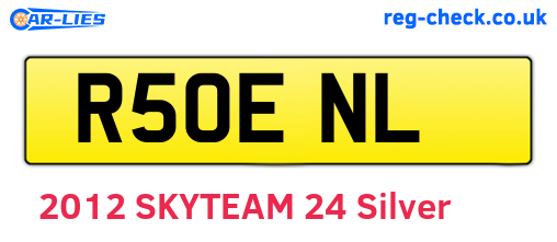 R50ENL are the vehicle registration plates.