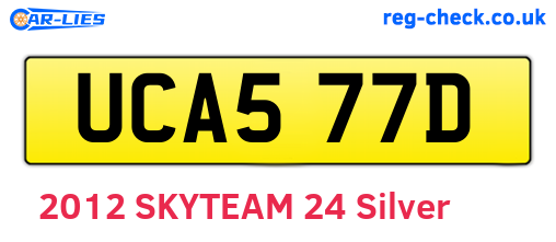 UCA577D are the vehicle registration plates.