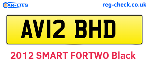 AV12BHD are the vehicle registration plates.
